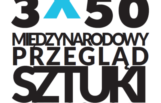 Grafika, napis: 3x50 Międzynarodowu Przegląd Sztuki Nowoczesnej