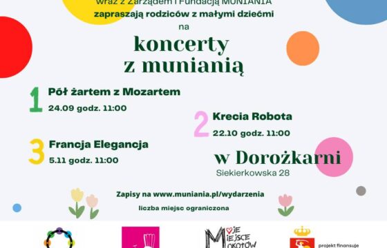 Plakat informacyjny o koncertach Fundacji Muniania