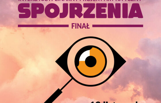 Grafika wydarzenia - informacje o finale młodzieżowego projektu interdyscyplinarnego "Spojrzenia"