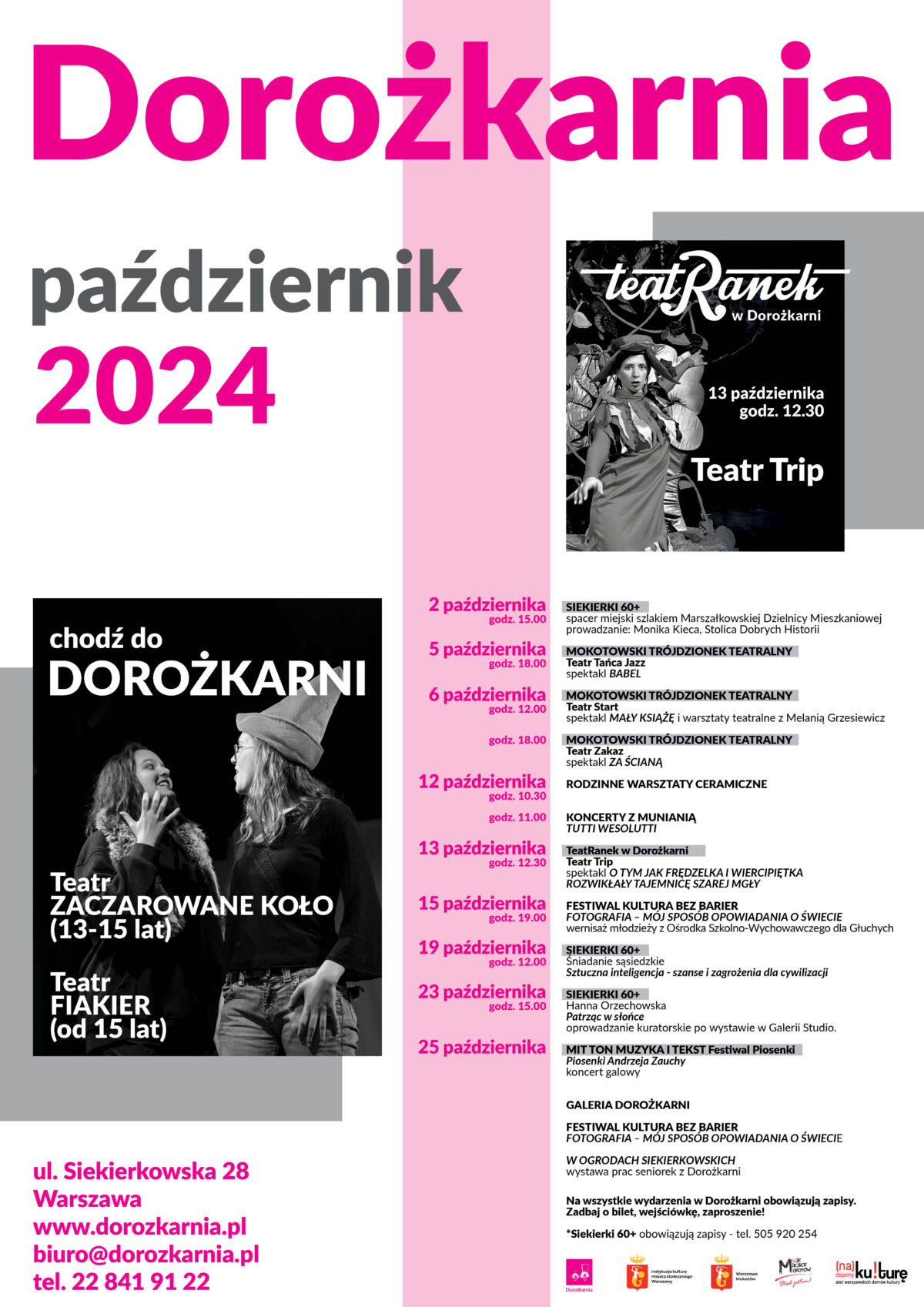 Repertuar Domu Kultury Dorożkarnia na październik 2024