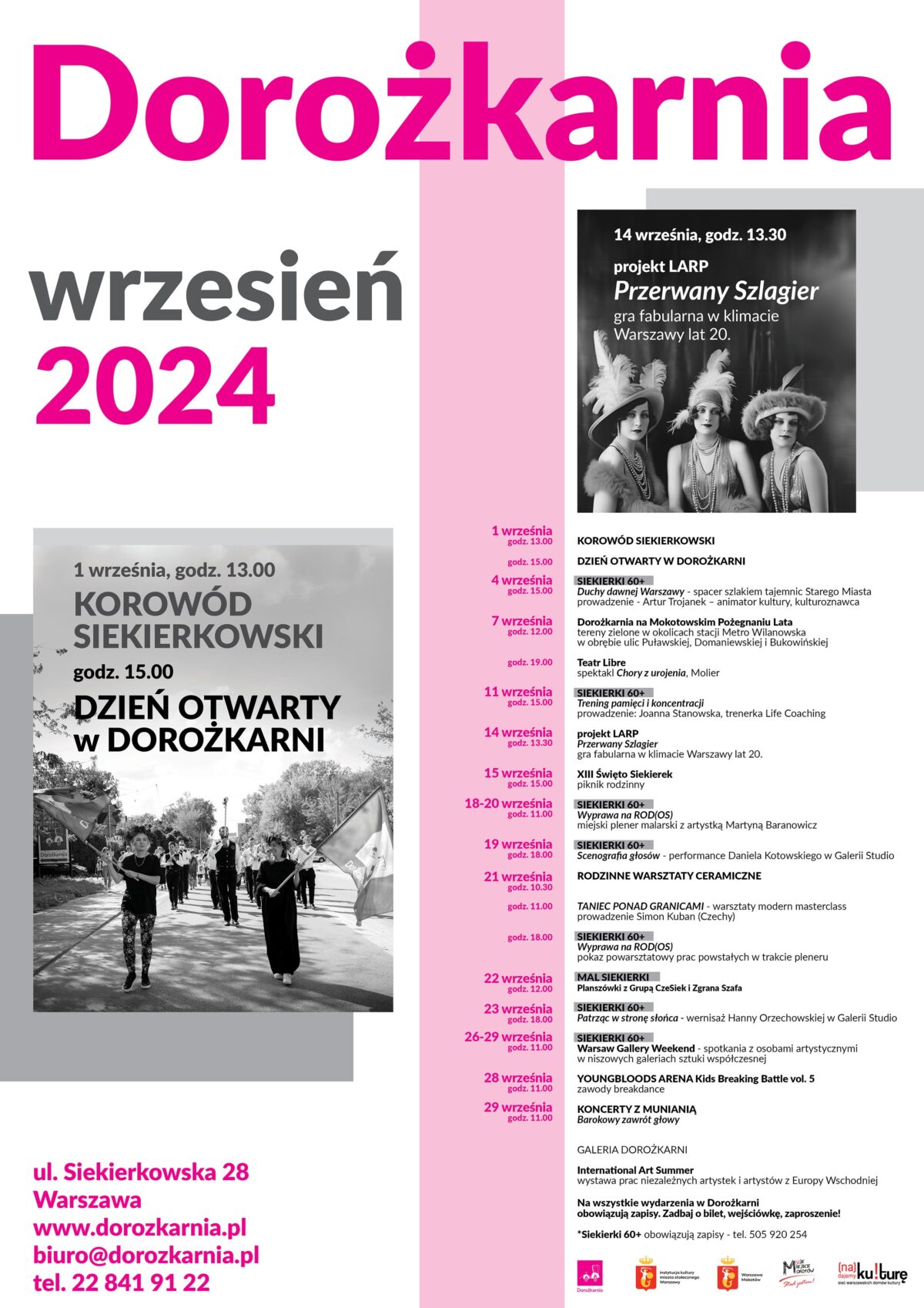 Repertuar wydarzeń w Domu Kultury Dorożkarnia we wrześniu 2024