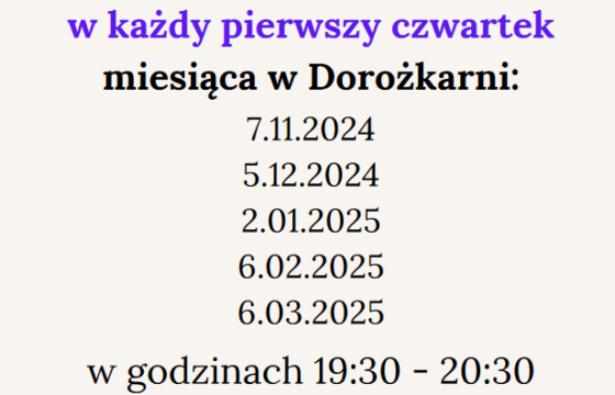 Afisz z terminami spotkań Rady Osiedla Siekierki od listopada 2024 do marca 2025