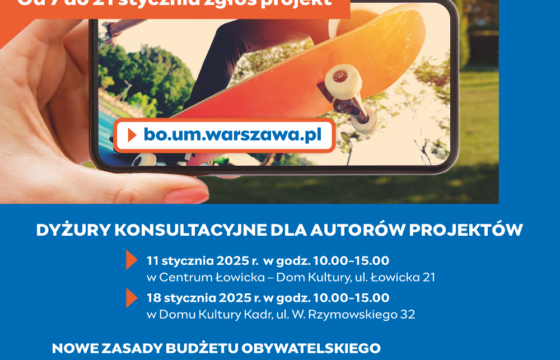 Plakat informacyjny dotyczący budżetu obywatelskiego